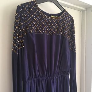 Gianni Bini navy dress with metallic beading